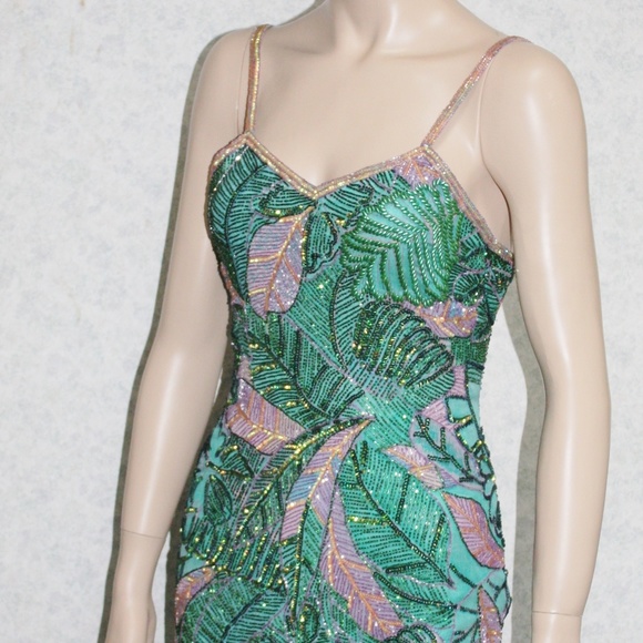 JASDEE Dresses & Skirts - JASDEE Vintage Dress Bead & Sequins Hand Work & Hand Print on Silk Style 3081M